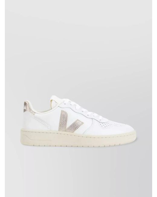 Veja White V-10 Sneakers Monogram Detail