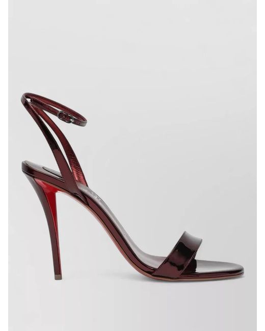 Christian Louboutin Pink Sandals Open Toe Shiny Finish Design