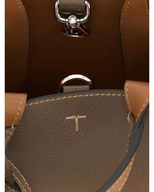 Tod's Brown T Timeless Micro Leather Tote Bag