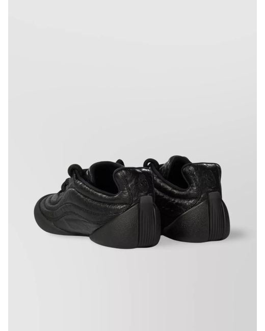 Alexander McQueen Black Round Toe Flexion Rubber Sole Sneakers for men