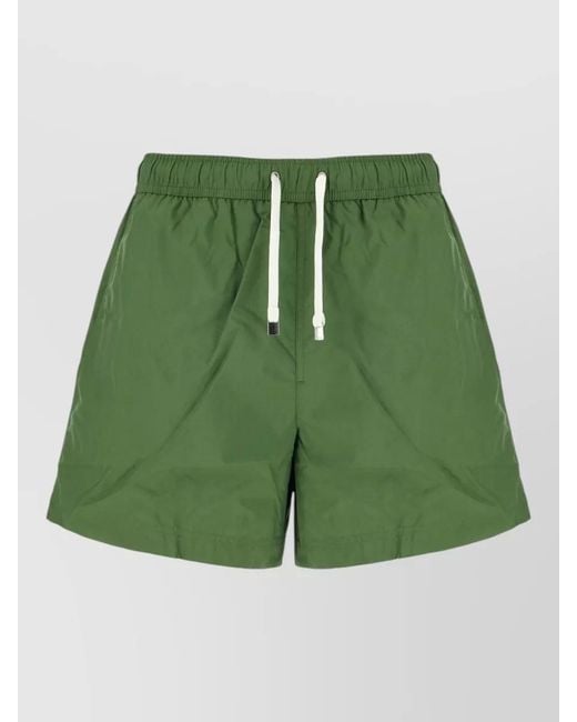 Zegna Green Nylon Swim Shorts Elastic Waistband Eyelets for men