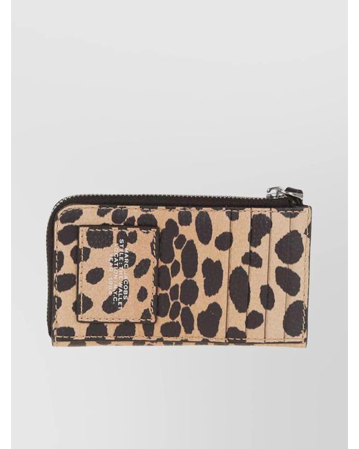 Marc Jacobs Natural Leather Cheetah Print Top Zip Wallet