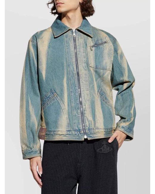 Vivienne Westwood Blue Denim Paneled Lightweight Jacket for men