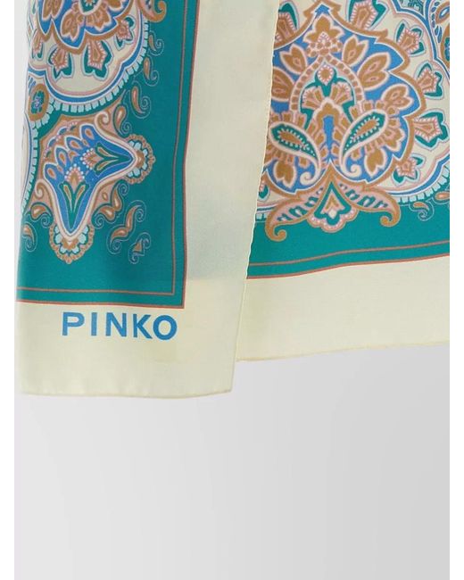 Pinko Blue Merengue Tie Waist Paisley Beach Shorts