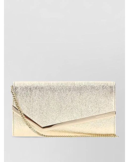 Jimmy Choo Natural Emmie Brilliance Fabric Clutch Bag