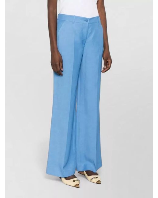 P.A.R.O.S.H. Blue Tailored Pants Belt Loops And Pockets