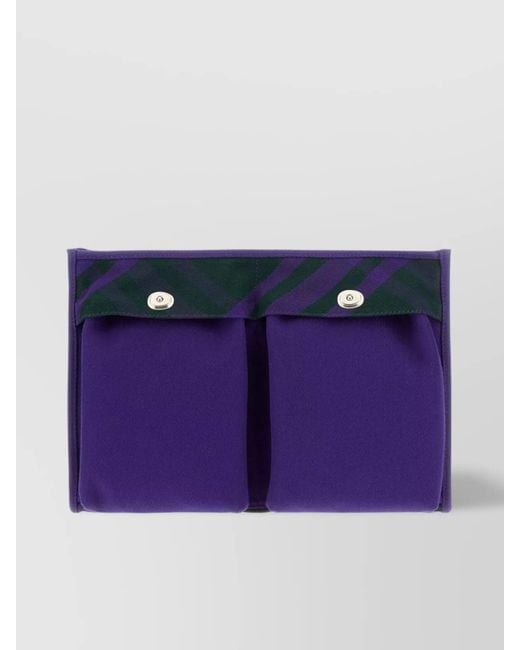 Burberry Blue Canvas Printed Clutch Bag for men