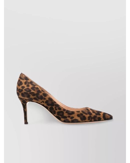 Gianvito Rossi Multicolor Leopard-Print Leather Pumps