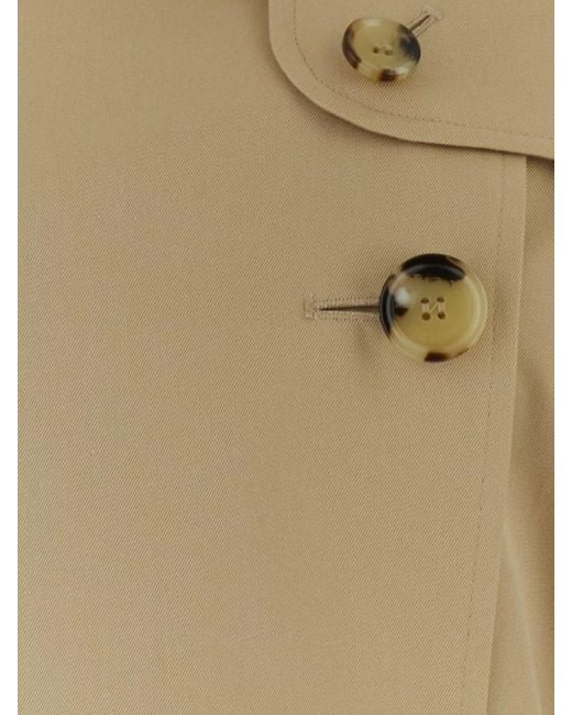 Burberry Natural Cotton Double-Breasted Belted Trench Coat