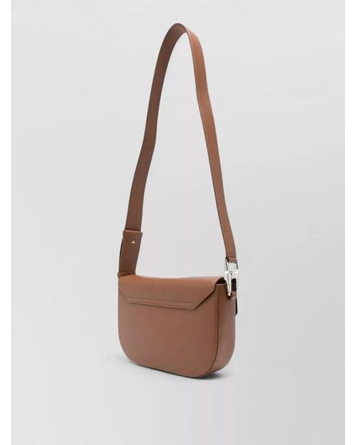 Emporio Armani White Leather Crossbody Bag Adjustable Strap Textured