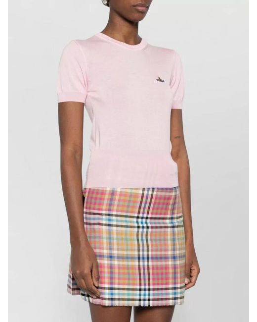 Vivienne Westwood Pink Wool Silk Crew Neck Short-Sleeve Sweater