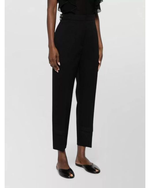 Lanvin Black Wool Straight-Leg Cropped Trousers