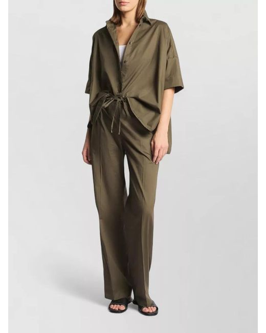 Fay Green Wide-Fit Stretch Cotton Short-Sleeve Shirt
