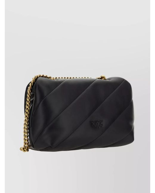 Pinko Black Love Bag Puff Mini Leather Quilted Shoulder Bag