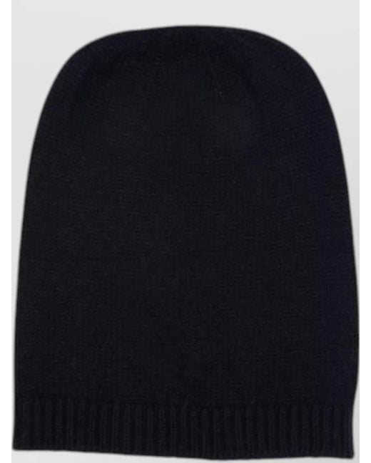 Fabiana Filippi Blue Wool Beanie Hat Knit Texture Ribbed Hem