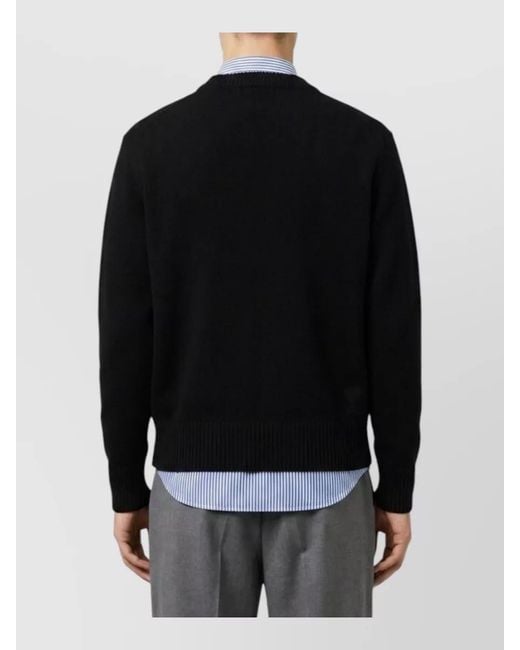 AMI Multicolor Cashmere Ribbed Crewneck Sweater for men