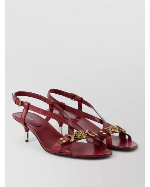 Versace Red Leather Sandals