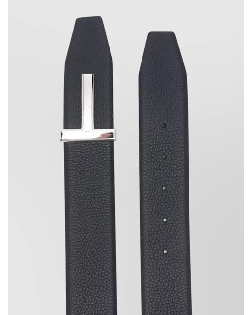 Tom Ford Black Calf Leather Reversible Belt for men