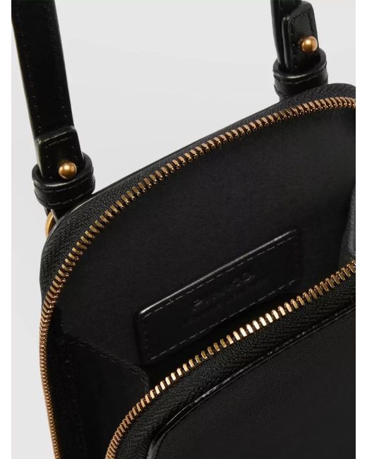 Pinko Black Leather Smartphone Case Love Birds Logo