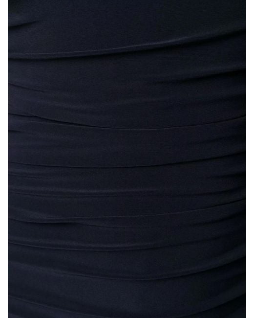 Norma Kamali Blue Sleeveless V-Neck Jumpsuit Cinched Waist