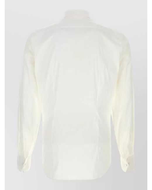 Prada White Stretch Poplin Shirt for men
