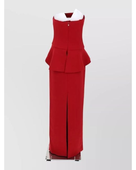 ROTATE BIRGER CHRISTENSEN Red Sleeveless Gown