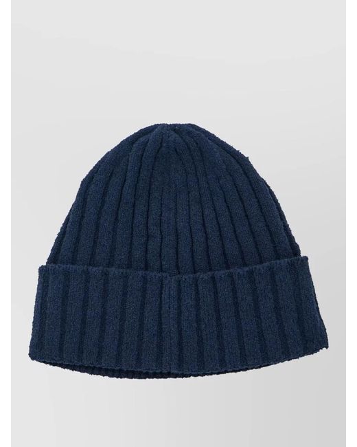 Dolce & Gabbana Blue Knit Cap Ribbed Design Folded Cuff for men