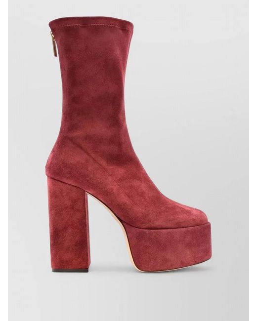 Paris Texas Red Suede Leather Ankle Boots
