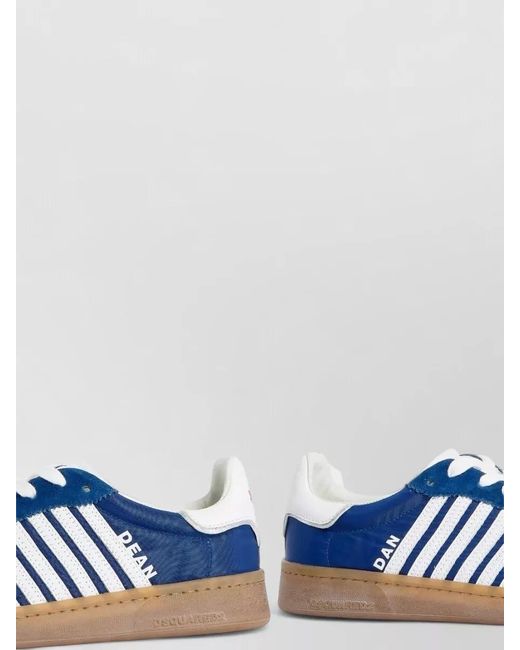 DSquared² Blue Leather Low-Top Sneakers for men