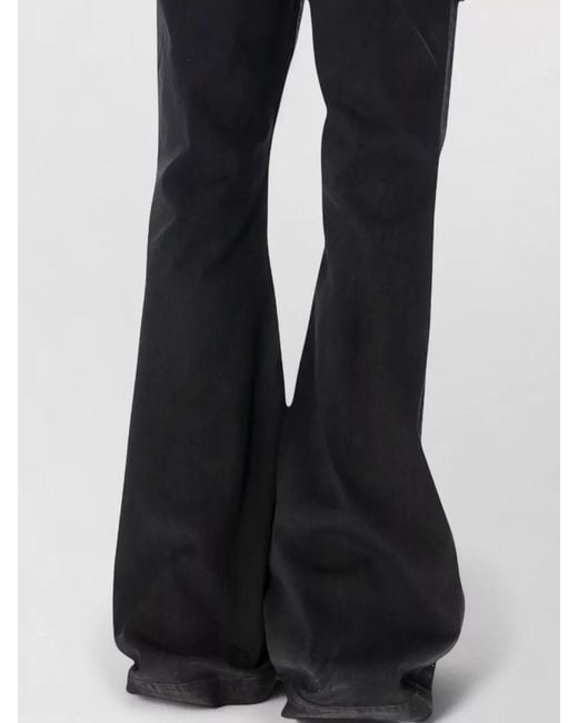 Rick Owens Black High Waist Bootcut Coated Denim Jeans for men