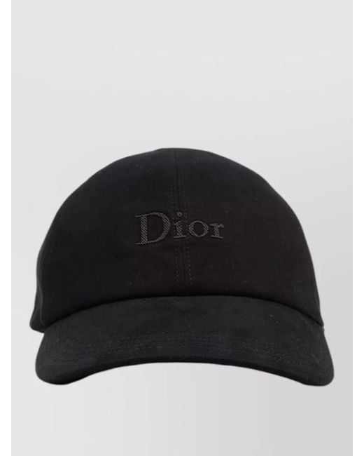 Dior Black Curved Brim Baseball Cap Structured Crown Design for men