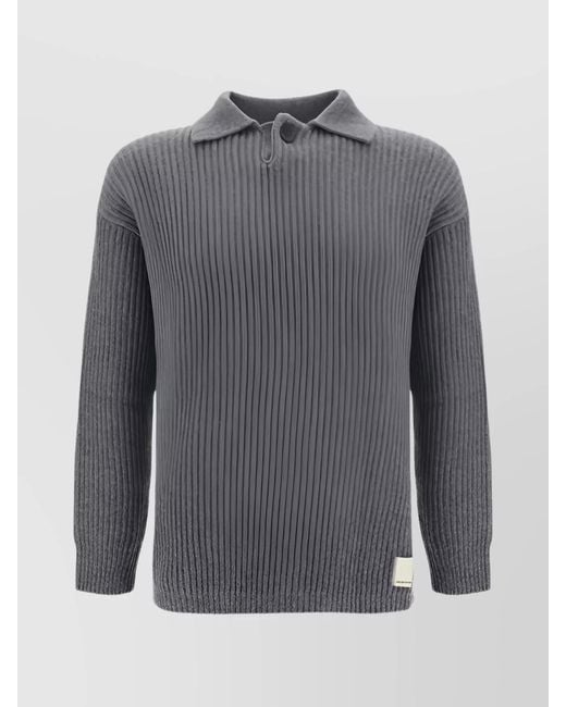 Emporio Armani Gray Wool Fine-Knit Jumper for men