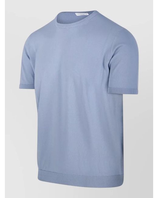 Roberto Collina Blue Cotton Round Neck Jumper for men