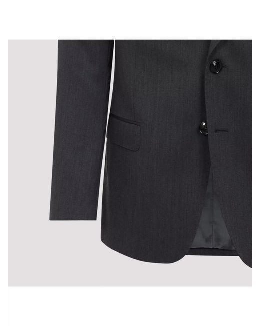 Giorgio Armani Blue Virgin Wool Single Breasted Suit for men