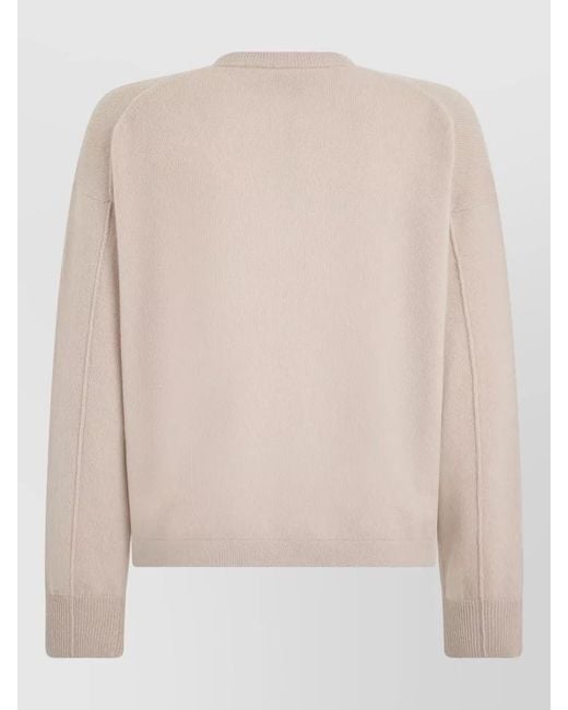 Max Mara Natural Cashmere Blend Round Neck Knit Top