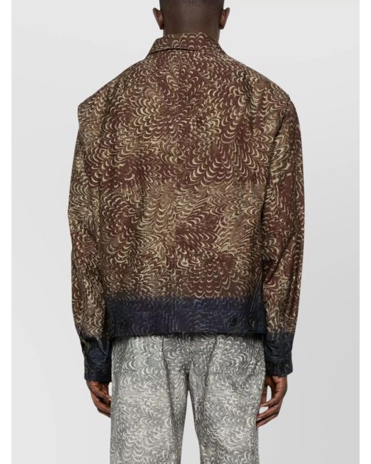 Dries Van Noten Brown Printed Bomber Jacket for men