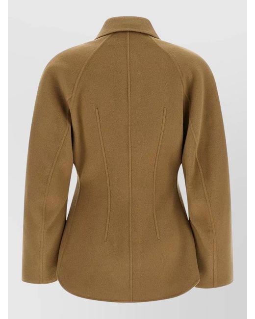 Rohe Green Structured Jacket Collared Neck Long Sleeves