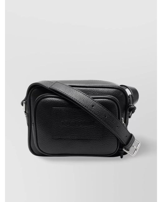 Emporio Armani Black Leather Crossbody Bag for men