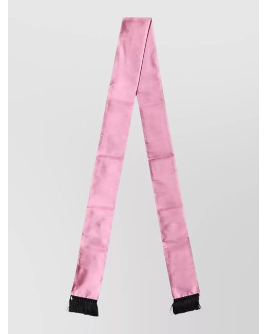 Dolce & Gabbana Pink Silk Fringe Scarf for men