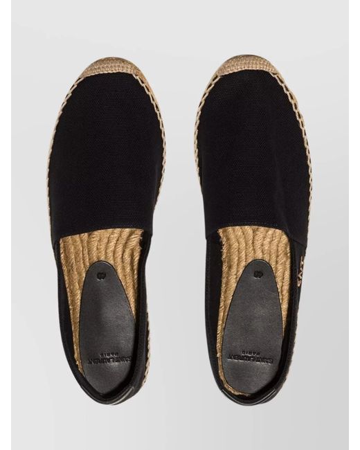 Saint Laurent Black Logo-Embroidered Espadrilles