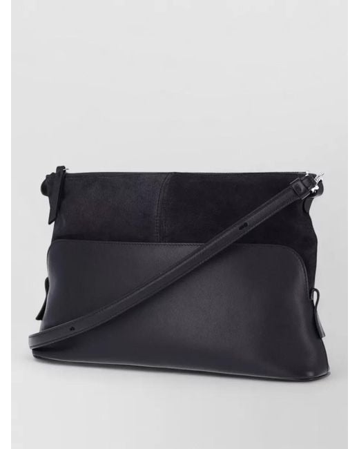 Maison Margiela Black Crossbody Clutch Bag Adjustable Strap Leather Suede