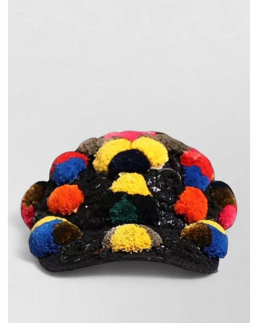 Dolce & Gabbana Blue Sequin Embellishment Hat Strap
