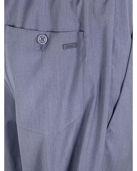 Herno Gray Tailored Trousers Pleats Side And Back Pockets for men