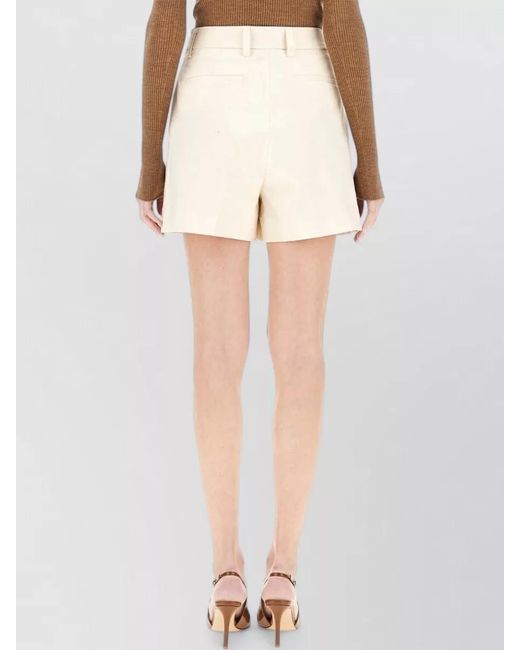 Thelatest White High Waist Pleated Shorts Bea Belt Loops