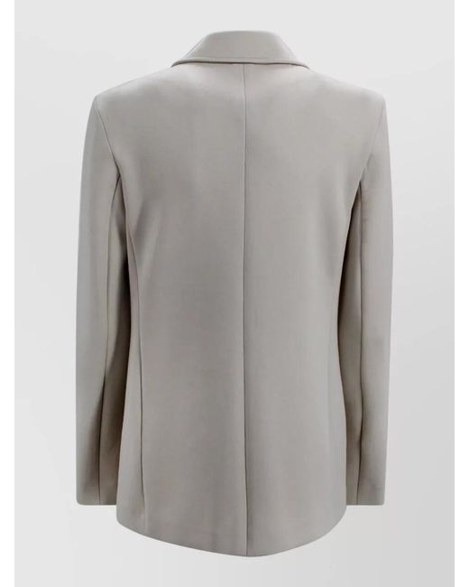 Max Mara Gray Single Breast Wool Straight Line Jacket
