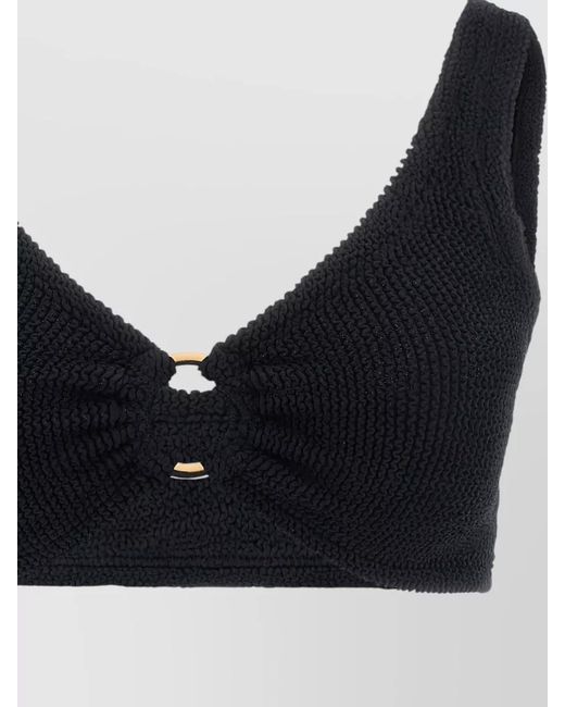 Hunza G Black Julia Bikini Set Textured Straps Detailing