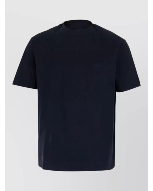 Emporio Armani White Logo-Embroidered Cotton Crew-Neck T-Shirt for men