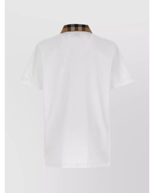 Burberry White Cotton Cody Polo Shirt for men