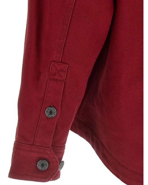 Carhartt Red Overshirt With Buttoned Cuffs And Pockets for men