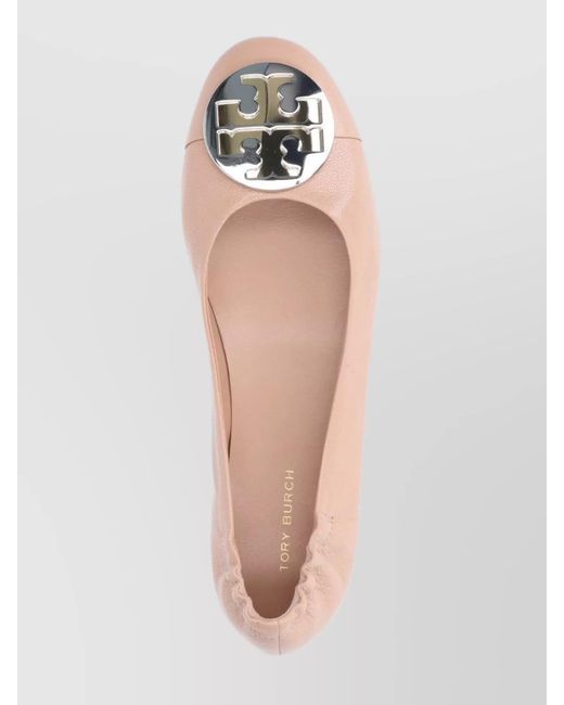 Tory Burch Pink Leather Ballerina Shoes